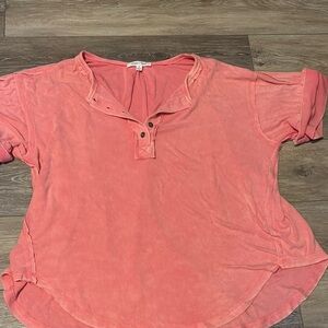 Women's Pink Button-Up Top